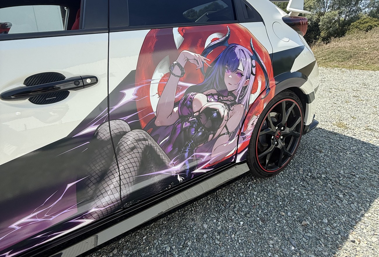 Honda Civic Type R kit déco démone électrique — vue latérale complète